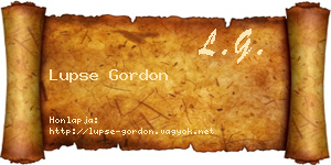 Lupse Gordon névjegykártya